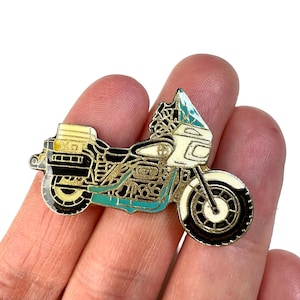 Pin de motocicleta azul vintage: Pin de colección de transporte de metal