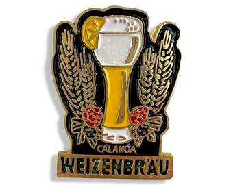 Vintage Weizenbrau Calanda Beer, Enamel Pin Beers of the World, Swiss Beer Pin, Gift for Beer Collector, Grandpa Chic Small Gift, Beer Badge