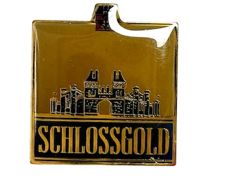 Vintage Schlossgold Beer Pin: Swiss Feldschlösschen Enamel Pin