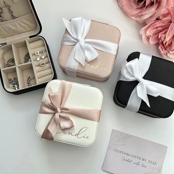 Personalised Jewellery Box | Custom Jewellery Box | Travel Size Jewellery Box | Bridesmaid Maid of Honour Proposal Gift | Birthday Gift