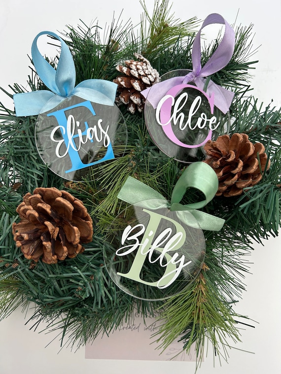 Initial & Name Bauble | Personalised Bauble | Christmas Bauble | Gold Silver Rose Gold | Tree Topper |  Stocking Filler | Personalised Gift