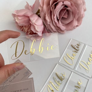 Acrylic place cards | Wedding place names | rectangle acrylic place cards | rose gold silver copper place cards