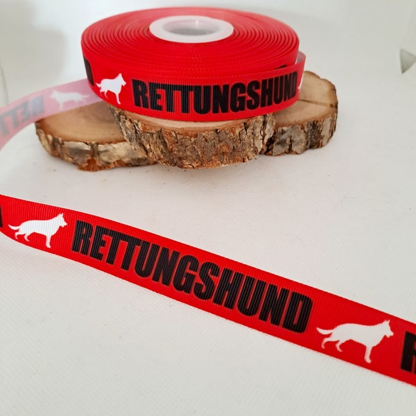 Ripsband 22 mm breit Webband Borte Band Rettungshund Hund