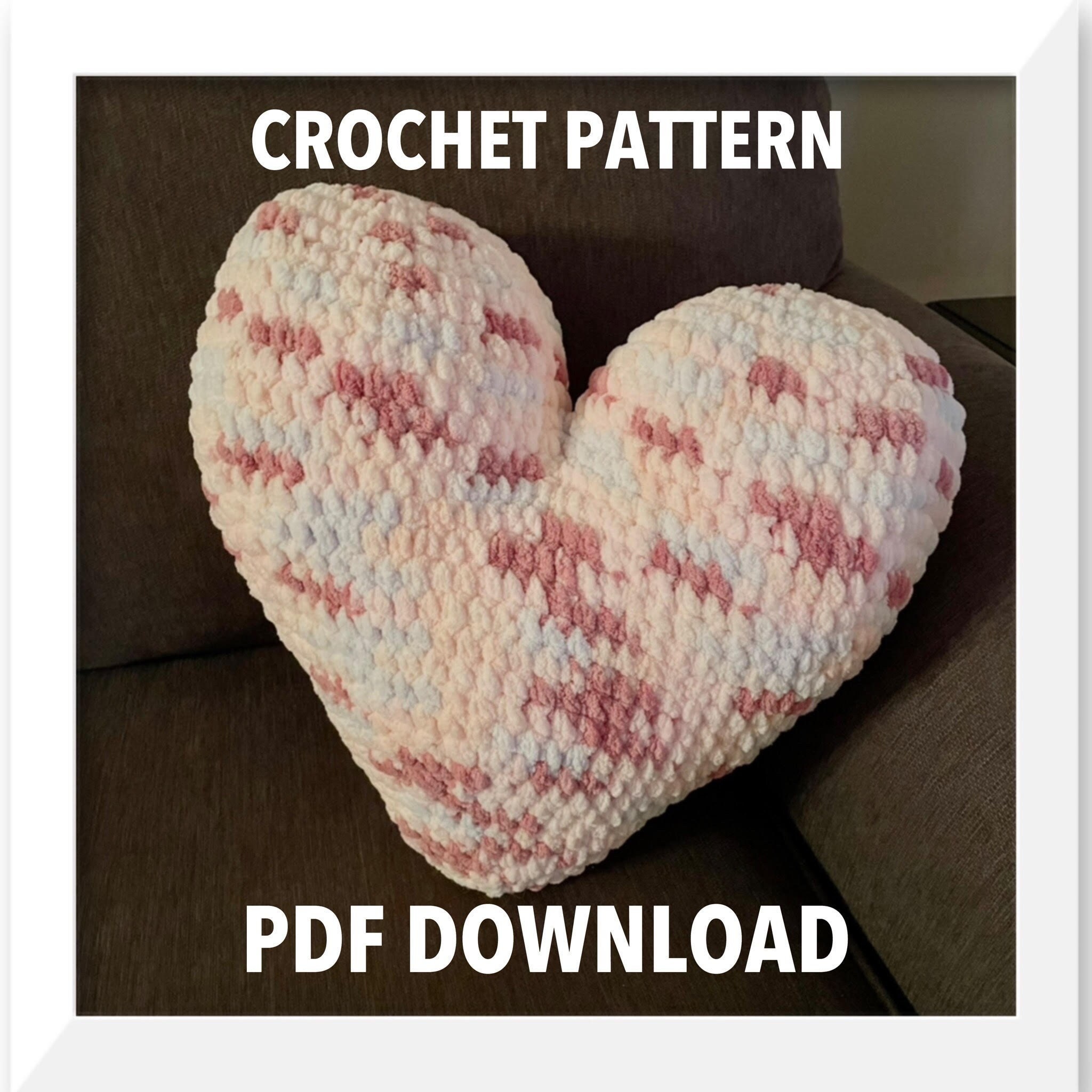 Heart Pillow Crochet Pattern | PDF Download