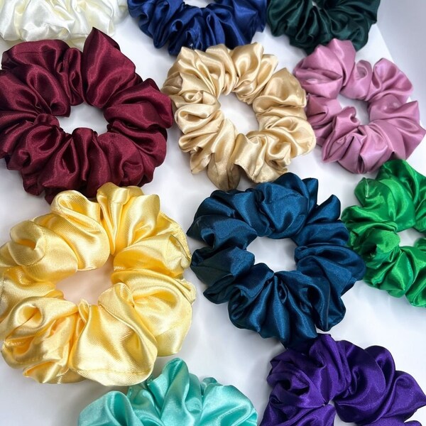 Satin Scrunchies / Satin silk scrunchie, Best friend birthday gift, Small gift for teenager, Gifts under 10 pound for her, Hair tie for girl