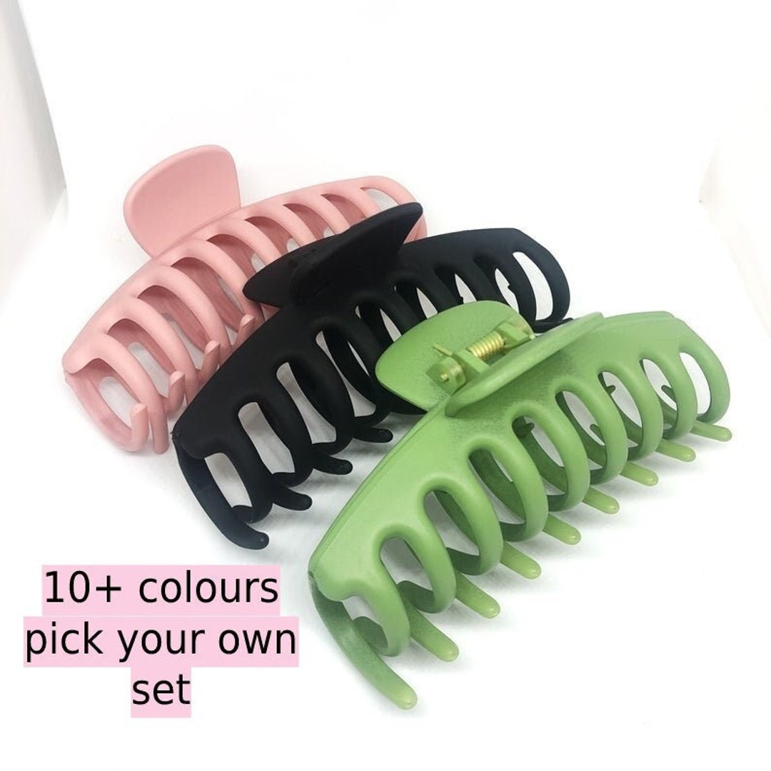 Large Hair Clip for Thick Hair / Claw Clip Set Burnt Orange Etsy UK