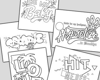 90's Hip-Hop/R&B Coloring Pages #1 (Hard Copy)