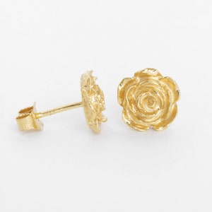 Gold Rose Earrings - Flower Earrings - Cute Earrings - rose stud earrings - Mothers Day Gift - Anniversary Gifts - Gift For Her - Vermeil