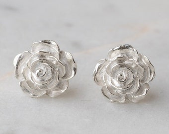Small Rose stud earrings - silver rose stud earrings - flower earrings - mothers day gift - gifts for women - anniversary gifts day for her