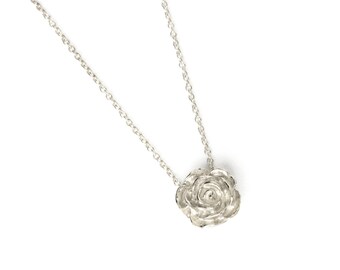 ネックレス・ペンダント AE ROSE NECKLACE MINI SILVER Silver Rose Necklace, Rose Pendant, Personalized