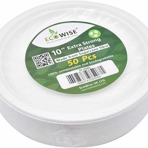 Super Starre Starke Bagasse Einweg Party Zuckerrohr Faserplatten Biologisch abbaubar 10 Zoll