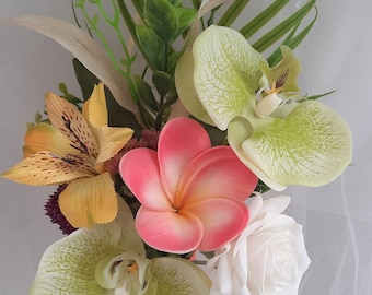 Wedding Beach Bouquet, Calla Lily Bouquet, Real Touch Flowers, Tropical Bridal Bouquet, Destination Wedding, Garden Bouquet