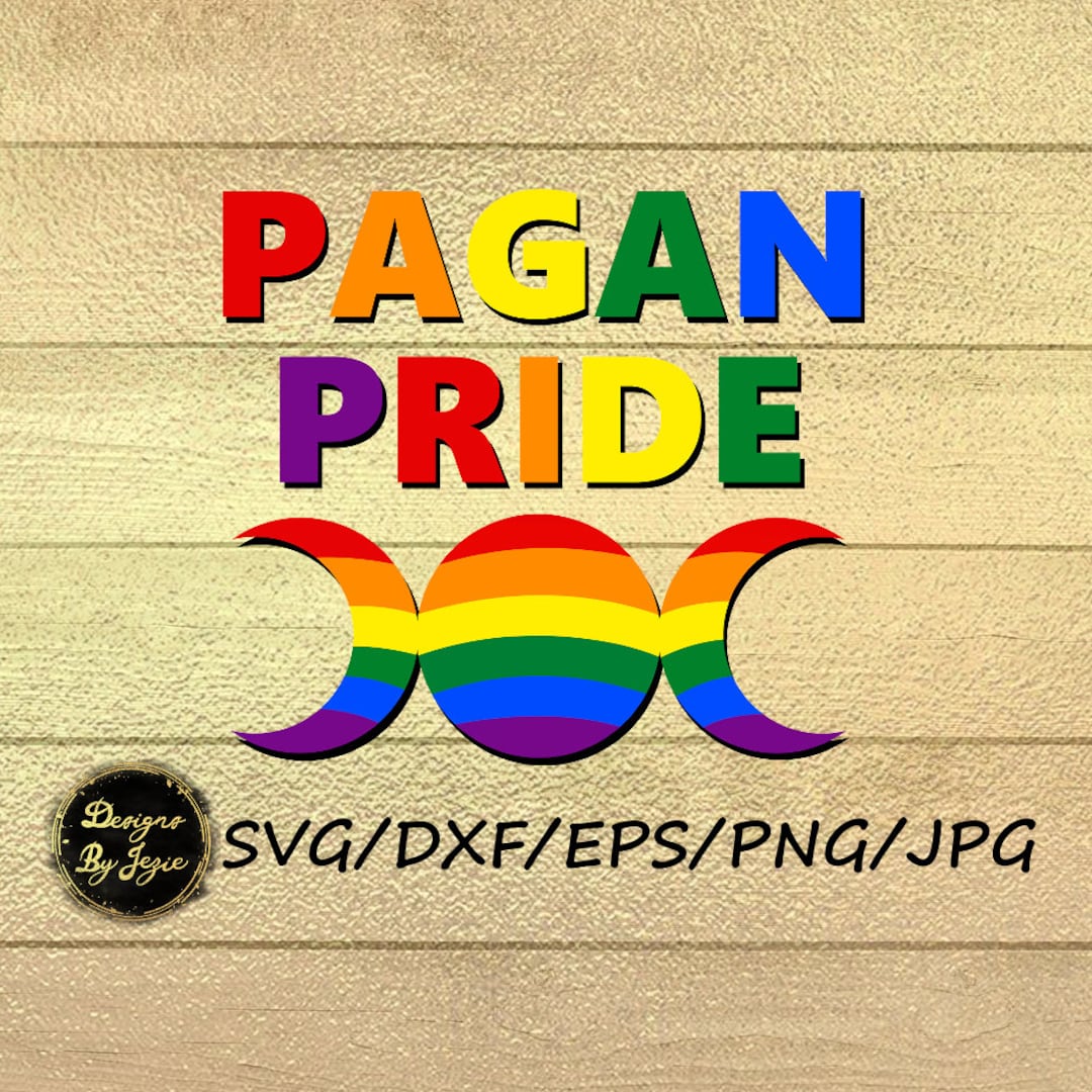 Pagan Pride Svg Triple Moon Goddess Rainbow Color Black Etsy UK