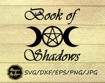 Book of Shadows svg, Spell Book svg, Triple Moon Goddess, Pentacle, Wicca, Pagan, Cutting Template, SVG File For Cricut, Digital Download