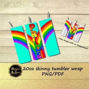 20oz Skinny Tumbler Wrap Sublimatie, regenboogtrots, lgbtqia+, digitale download