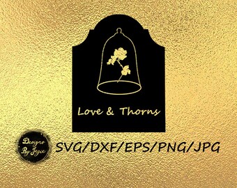 jpg. eps dxf png Love and Thorns Instant Digital Download SVG Vector Cut File