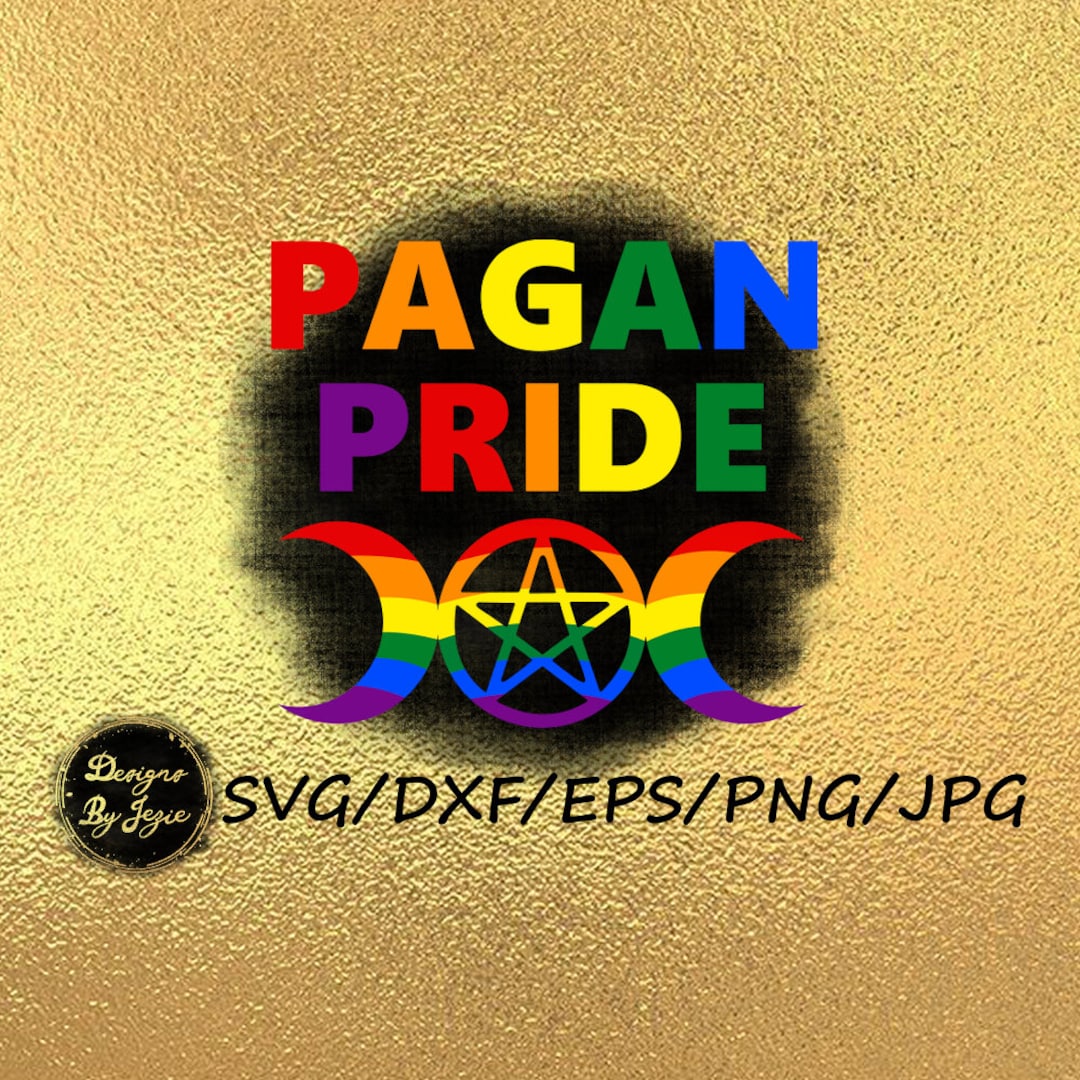 Pagan Pride Pentacle and Triple Moon Goddess Color and Black Etsy