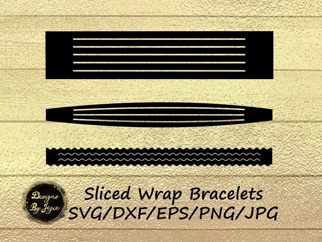 Sliced Wrap SVG Bracelets, Chokers, Digital Template, Faux Leather Jewelery, SVG File for Cricut, dxf, eps, png, jpg