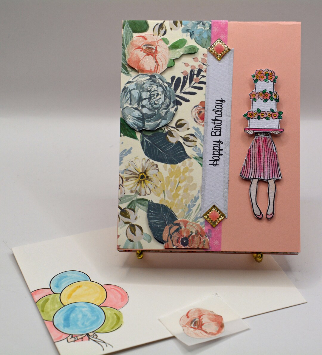 Pretty in Pink Birthday Girl With Cake - Etsy