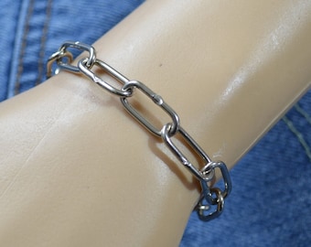 Stainless Steel Chain Bracelet: Punk Rock Grunge Egirl Goth Alternative Industrial Jewelry