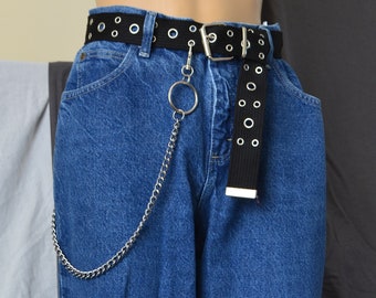 Wallet chain with O-ring, curb chain, dog clips, Belt chain, 90's Trouser chain, Industrial, Alternative, Grunge, Goth, Punk, Rock, Grungy