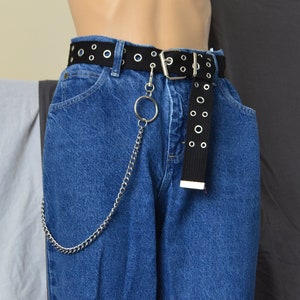 Wallet chain with O-ring, curb chain, dog clips, Belt chain, 90's Trouser chain, Industrial, Alternative, Grunge, Goth, Punk, Rock, egirl