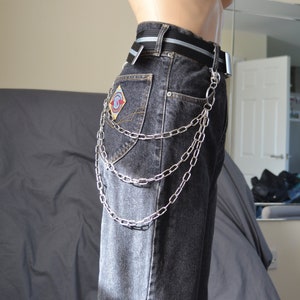 Dreifache Geldbörsen Kette mit O Ring, Gürtel Kette, 90er Hosen Kette, Industrial, Alternative, Grunge, Goth, Punk, Rock, Grungy