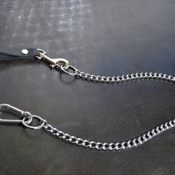 Geldbörse Kette mit Leder Gürtelschlaufe und Hundeclip, Gürtelkette, 90er Hosenkette, Industrial, Alternative, Grunge, Goth, Punk, Rock, Grungy