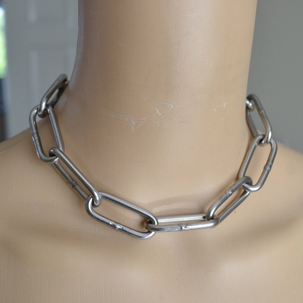 Super chunky steel chain, silver necklace, chunky industrial chain punk rock grunge alternative jewellery