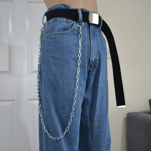 Long Wallet Chain, Chunky Link Chain, Belt Chain, Trouser Chain , Stainless Steel, Grunge 90s Punk Rock Goth Industrial Alternative