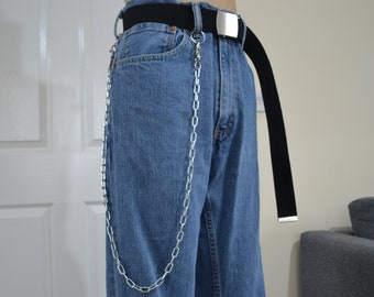 Long Wallet Chain, Chunky Link Chain, Belt Chain, Trouser Chain , Stainless Steel, Grunge 90s Punk Rock Goth Industrial Alternative