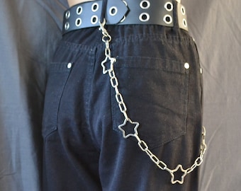 Star rings Wallet chain, Belt chain, Jeans, clip, shapes, denim 90's  Trouser, Industrial, Alternative, Grunge, Goth, Punk, Rock, Grungy