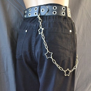 Star rings Wallet chain, Belt chain, Jeans, clip, shapes, denim 90's Trouser, Industrial, Alternative, Grunge, Goth, Punk, Rock, Grungy