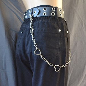 Hearts rings Wallet chain, Belt chain, Jeans, clip, shapes, denim 90's Trouser, Industrial, Alternative, Egirl Grunge Goth Punk Rock Grungy