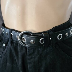 Studded Grommet Belt Real Premium Leather Eyelet Rivet Super Quality Chunky Grunge Goth Punk Rock Metal