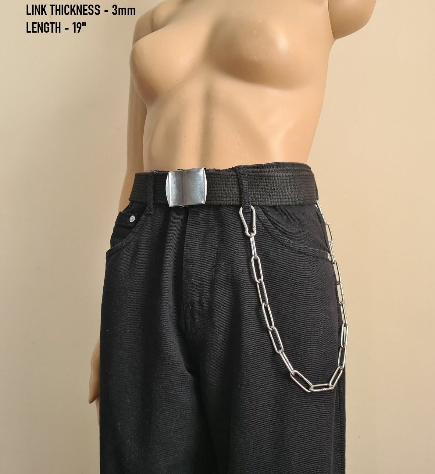 Chunky Hardware Pant Chains Unisex Heavy Duty Industrial Stainless