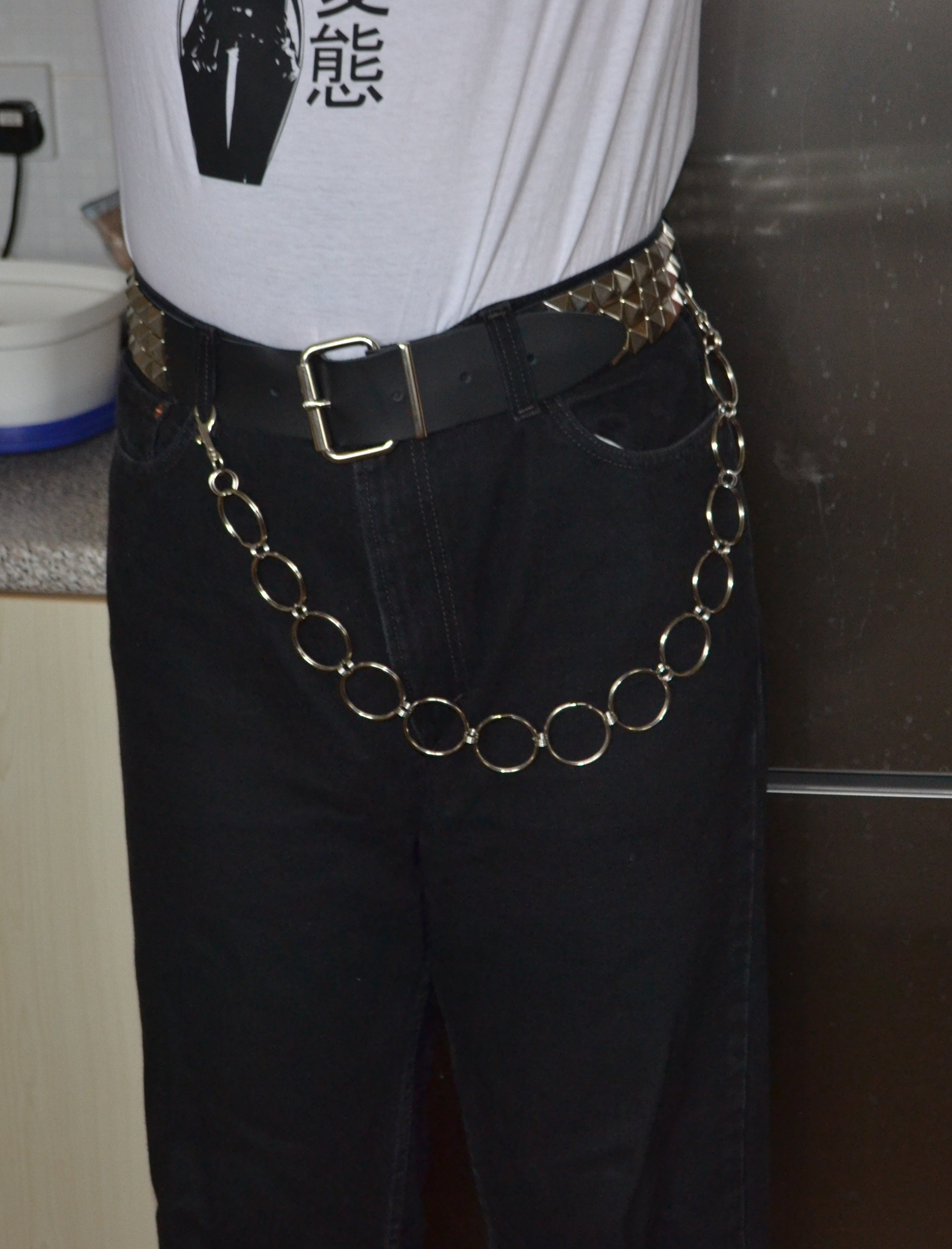 HIGHGODDESSUK Wallet Chain with O-Ring, Belt Chain, 90's Trouser Chain, Pants, Industrial, Alternative, Egirl, Grunge, Goth, Punk, Rock, Grungy