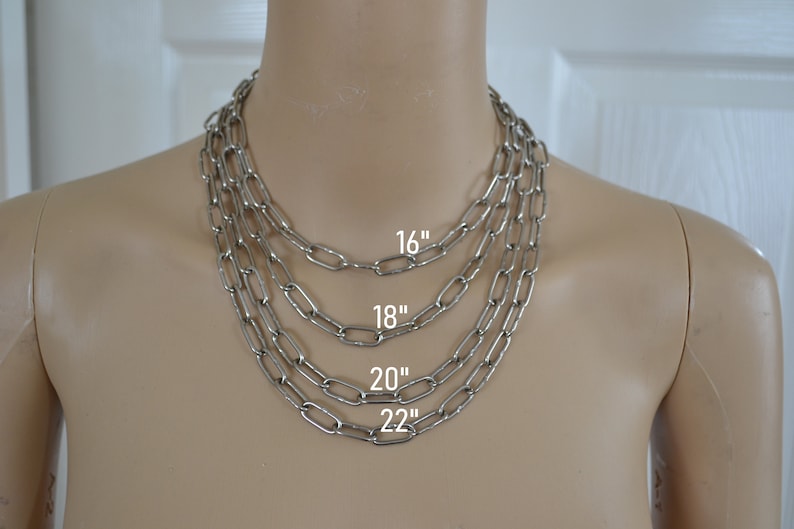 steel choker, silver choker, chunky choker necklace, stainless steel or plated necklace, chain link, grunge, goth, alternative, industrial image 3