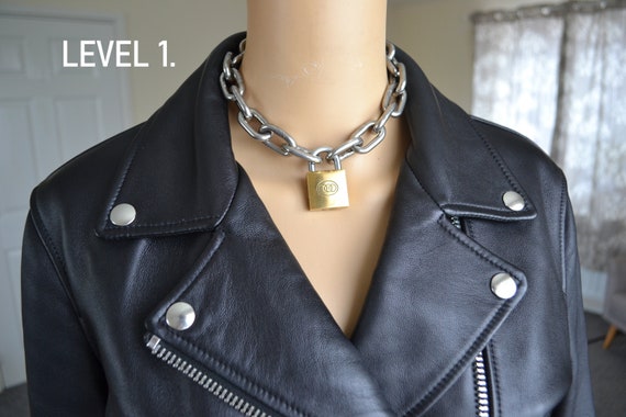 LOCKED PSYCHO_CHOKER Very Chunky Choker Chain Heavy Shiny 