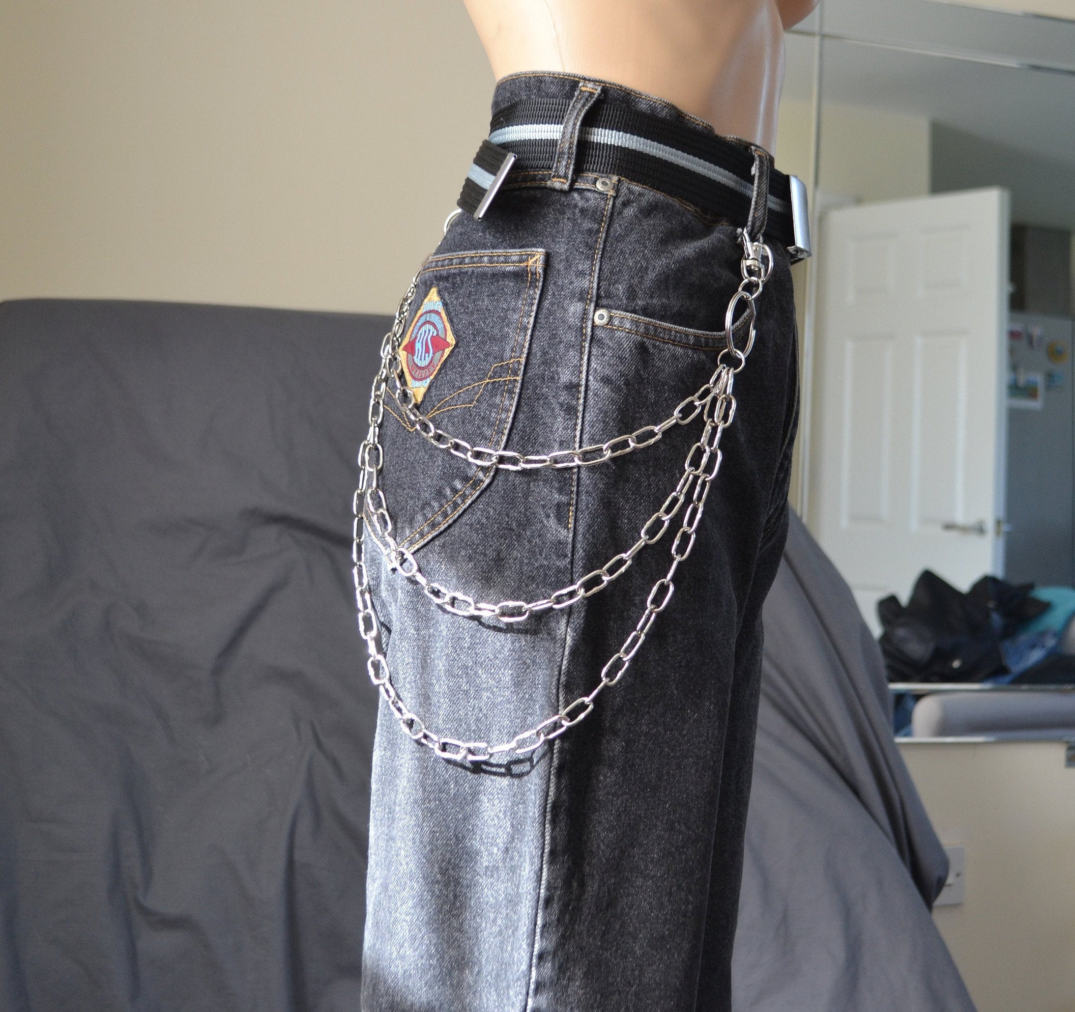 小物 CIVARIZE archive wallet chain 00s y2k Triple Wallet Chain With O Ring, Belt Chain, 90's Trouser Chain