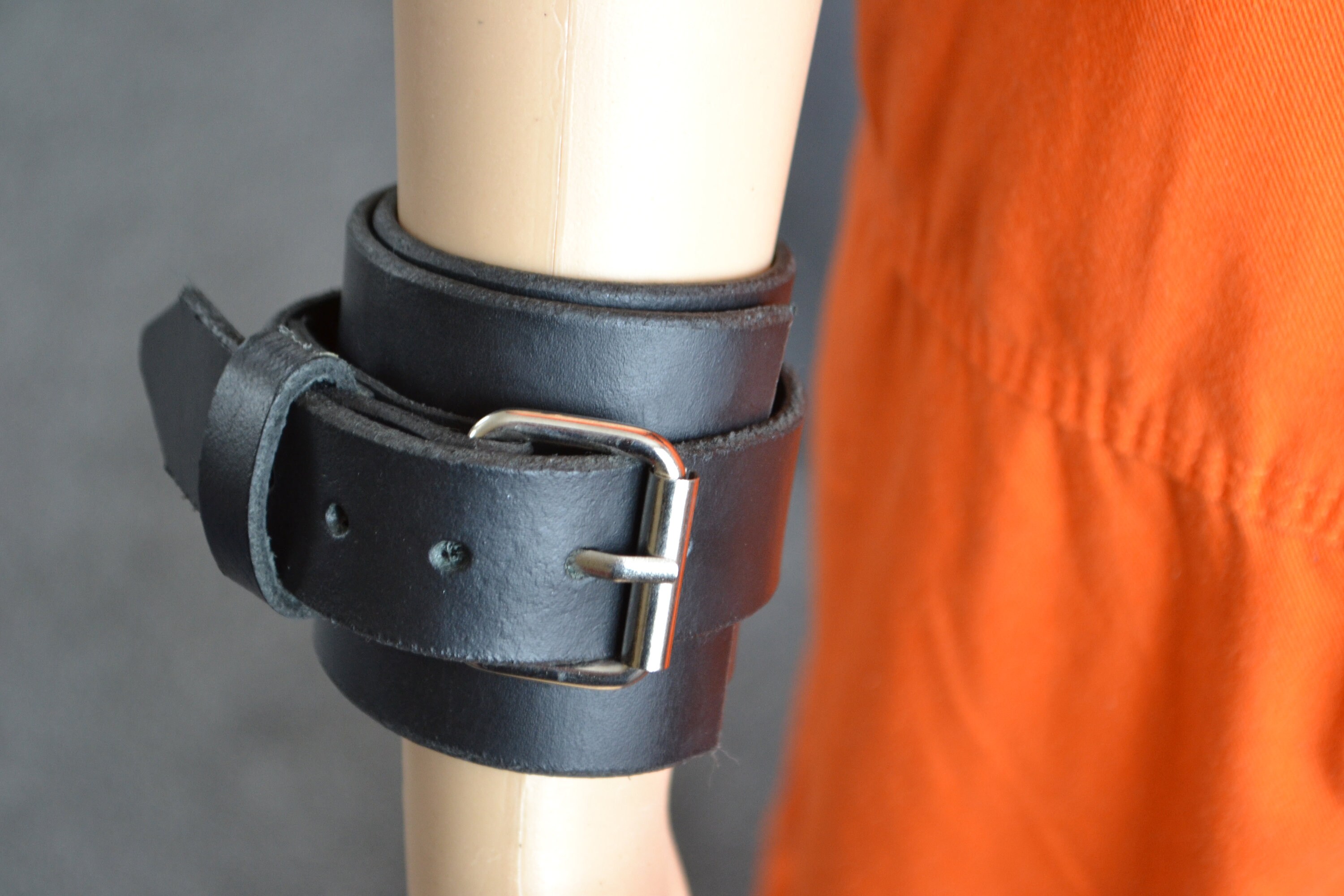 Thick Leather Handcuffs 6 Cm BDSM Wrist Restraints Double Hook Etsy