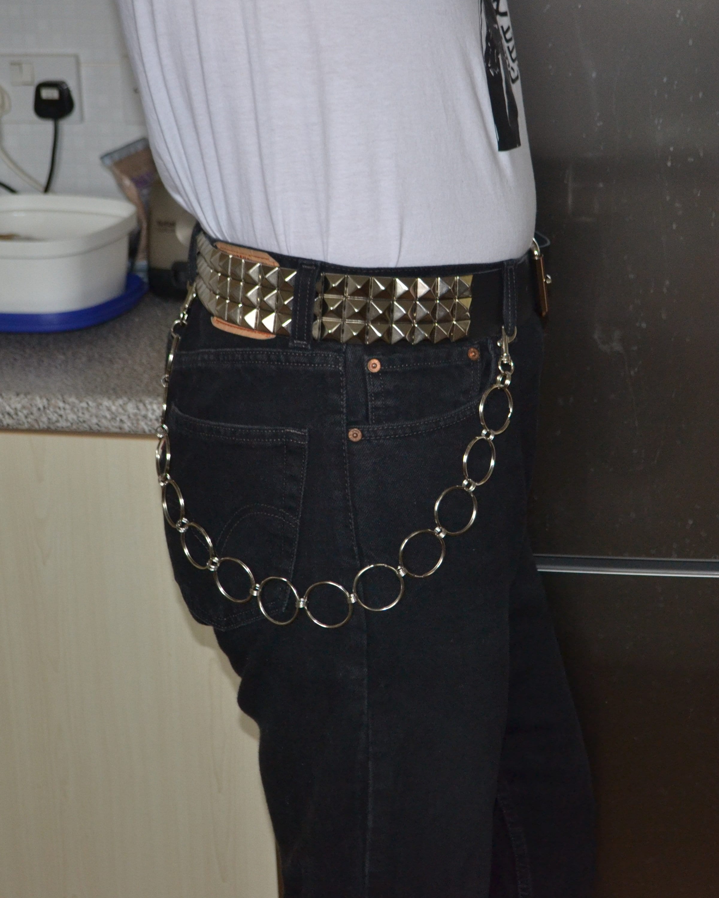 Double Wallet Chain With O Ring Belt Chain 90's Trouser 