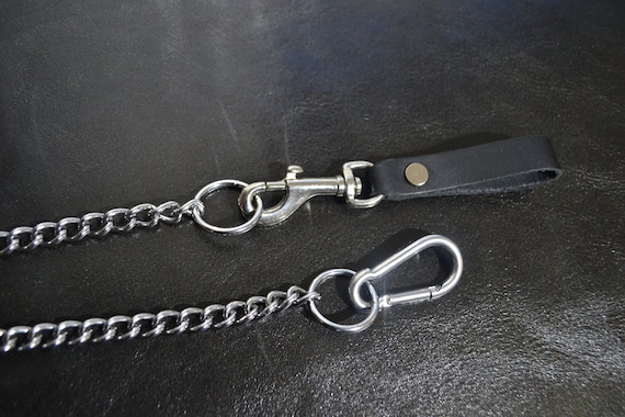 Biker Chain With Leather Belt Loop 24 inch – Wallets Plus