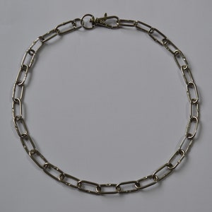 steel choker, silver choker, chunky choker necklace, stainless steel or plated necklace, chain link, grunge, goth, alternative, industrial