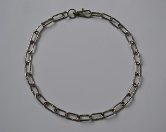 tour de cou en acier, tour de cou en argent, gros collier ras du cou, collier en acier inoxydable ou plaqué, maillon de chaîne, grunge, goth, alternative, industriel