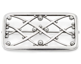 Georg Jensen Art Deco brooch designed by Harald Nielsen vintage sterling silver