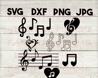 music SVG, DXF, png, jpg, digital download, silhouette, cricut, glowforge