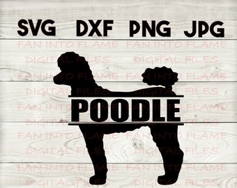 poodle split monogram SVG, DXF, png, jpg, digital download, silhouette, cricut, glowforge