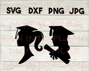 grad girl SVG, DXF, png, jpg, digital download, silhouette, cricut, glowforge