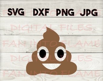 poop emoji SVG, DXF, png, jpg, digital download, silhouette, cricut, glowforge